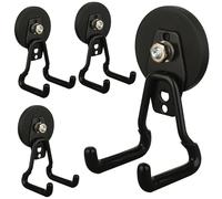 MUTUACTOR Upgraded Strong Magnetic Hooks Heavy Duty,4-Pack Unique Mounting Magnet with Hook,20lbs Durable Storage Magnet Hook for Storing Cordless Impact Drivers Trailer Cord Garage Tools