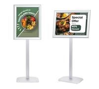 Mutualsign Heavy Duty A3 Poster Stand Floor Standing Sign Stand with Stable Base, Snap Frame Sign Holder for Menu/Notice/Advertisement/Welcome, Silver