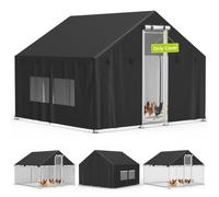 MUTUSHI Chicken Coop Cover 6.6'L x 6.6'W x 6.6'H 420D Silver-Coated Shelter