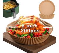 Mutvle Air Fryer Liners Disposable for Ninja, 200Pcs Round 8 inch, Circle Air Fryer Liners, Papel Para Air Fryer Ninja