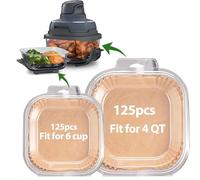 mutvle Air Fryer Liners for Ninja Crispi, Disposable 250 Pcs, Non-Stick, Wood Pulp Sheets