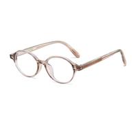 MUTYNE Acetate Oval Glasses Frame Women Men Rivets(Champagne)