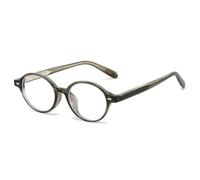 MUTYNE Acetate Oval Glasses Frame Women Men Rivets(Gray Green)