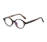 MUTYNE Acetate Oval Glasses Frame Women Men Rivets(Leopard)