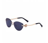 MUTYNE Cat Eye Sunglasses For Women, Rimless Metal Frames, Diamond-Set Uv Sunglasses(C2)