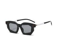MUTYNE Cat Eye Women Double Color Sunglasses Fashion Clear Lens Square Glasses Men Punk Rivets Unique Sun Glasses UV400 Shades,Black Grey,one size