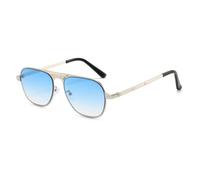 MUTYNE Classic Double Bridge Sunglasses for Men Women Full Metal Frame Teardrop Glasses Trendy Retro Large Shade Eyewear B