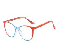 MUTYNE Classic Luxury Big Frame Oval Glasses for Women Men Trendy(Orange Blue)