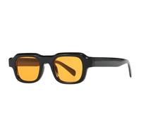 MUTYNE Classic Small Square Frame Sunglasses Women Men Retro Luxury Outdoor Driving Fashion Party Sun Glasses Uv400(Black Orange)