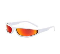 MUTYNE Cyber Wrap Around Sunglasses for Men Women Black Frame UV400 Y2K Retro Oval Eyewear Trendy Sun Glasses,C1,One size