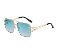 MUTYNE Double Beam Sunglasses For Men, Metal Temples Design, Irregular Design, Driving Sunscreen Uv400(C4)