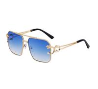 MUTYNE Double Beam Sunglasses For Men, Metal Temples Design, Irregular Design, Driving Sunscreen Uv400(C5)