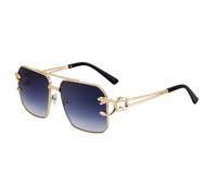 MUTYNE Double Beam Sunglasses For Men, Metal Temples Design, Irregular Design, Driving Sunscreen Uv400(C2)