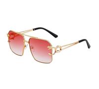 MUTYNE Double Beam Sunglasses For Men, Metal Temples Design, Irregular Design, Driving Sunscreen Uv400(C8)