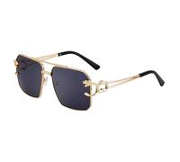 MUTYNE Double Beam Sunglasses For Men, Metal Temples Design, Irregular Design, Driving Sunscreen Uv400(C1)