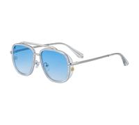 MUTYNE Double Beam Sunglasses For Women Men, Metal Temples, Vintage Uv400 Protection(C5)