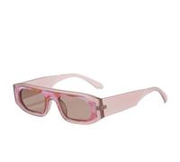 MUTYNE Double Color Square Sunglasses for Women Personalized Retro Uv Resistant Sun Glasses Thick Edge Shades(Pink)