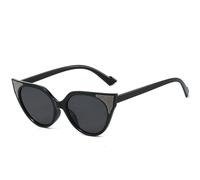 MUTYNE Fashion Cat Eye Glitter Women Sunglasses Retro Luxury Men Sunglass Outdoor Travel Shade Uv400(Black Gray)