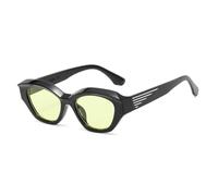MUTYNE Fashion Cat Eye Women Sunglasses Retro Small Frame Men Sunglass Trendy Travel Shades Uv400(Black Yellow)