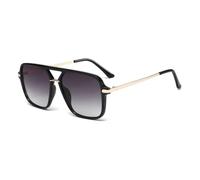 MUTYNE Fashion Double Bridges Square Sunglasses Women Men Retro Gradient Shades Uv400(Black gray gradient)