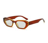 MUTYNE Fashion Irregular Cat Eye Sunglasses Women Shades Uv400 Retro Men Trending Punk Gradient(Brown light gray)
