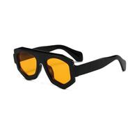 MUTYNE Fashion Irregular Square Women Sunglasses Shades Uv400 Retro Men(Black Orange)