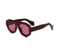 MUTYNE Fashion Irregular Square Women Sunglasses Shades Uv400 Retro Men(Dark Red Rose Red)