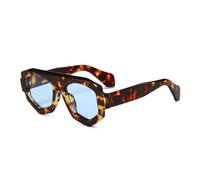 MUTYNE Fashion Irregular Square Women Sunglasses Shades Uv400 Retro Men(Leopard Blue)