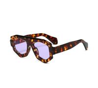 MUTYNE Fashion Irregular Square Women Sunglasses Shades Uv400 Retro Men(Leopard Purple)
