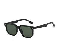 MUTYNE Fashion Men Square Sunglasses Retro Rivets Shades Uv400 Women Luxury(Matte black green)