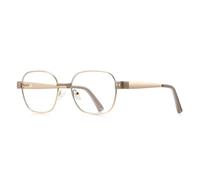 MUTYNE Fashion Metal Square Glasses Frame Spring Hinge Uv400(Golden Khaki)