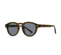 MUTYNE Fashion Oval Women Luxury Sunglasses Shades Uv400 Retro Rivets Men Olive Green(Olive green gray)