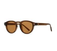 MUTYNE Fashion Oval Women Luxury Sunglasses Shades Uv400 Retro Rivets Men Olive Green(Tea tea)