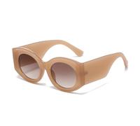 MUTYNE Fashion Oversized Oval Women Sunglasses Retro Jelly Color Shades Uv400 Men Gradient(Jelly tea tea)