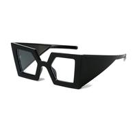 MUTYNE Fashion Oversized Polygon Square Women Sunglasses Retro Wide Legs Men Gradient Shades Uv400(Black clear)