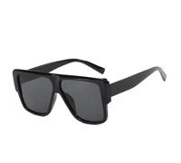 MUTYNE Fashion Oversized Square Sunglasses Women Retro Gradient Shades Uv400(Black grey)