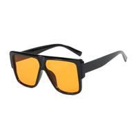 MUTYNE Fashion Oversized Square Sunglasses Women Retro Gradient Shades Uv400(Black orange)