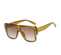 MUTYNE Fashion Oversized Square Sunglasses Women Retro Gradient Shades Uv400(Olive green tea)