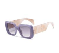 MUTYNE Fashion Oversized Square Women Jelly Color Sunglasses Retro Pattern Wide Legs Men Gradient Shades Uv400(Purple purple)