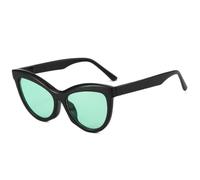 MUTYNE Fashion Personality Cat Eye Sunglasses Women Men Luxury Summer Traveling Sun Glasses Uv400(Black Green)