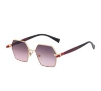MUTYNE Fashion Retro Polygonal Women Sunglasses Classic Punk Men Outdoor Summer Traveling Sunglasses Uv400(Gold Gray Pink)