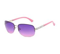MUTYNE Fashion Rimless Imitation Diamond Women's Sunglasses Luxury Big Frame Men Outdoor Travel Uv400(Pink Purple)