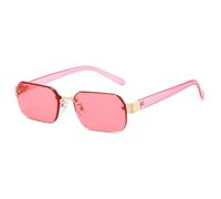 MUTYNE Fashion Rimless Square Sunglasses Women Retro Rivets Clear Ocean Lens Eyewear Men Shades Uv400(Pink)
