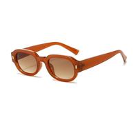MUTYNE Fashion Rivets Men Square Gradient Sunglasses Shades Uv400 Retro Jelly Color Women Trending Oval(Tea tea gradient)