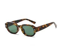 MUTYNE Fashion Rivets Men Square Gradient Sunglasses Shades Uv400 Retro Jelly Color Women Trending Oval(Leopard dark green)