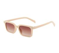 MUTYNE Fashion Small Frame Square Rivets Sunglasses Women Men Vintage Personality Outdoor Sports Driving Uv400(Beige Tea)