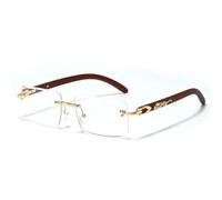 MUTYNE Fashion Small Rectangle Rimless Sun Glasses Uv400(Clear)