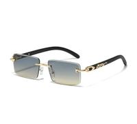 MUTYNE Fashion Small Rectangle Rimless Sun Glasses Uv400(Green Tea)