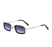 MUTYNE Fashion Small Square Frame Metal Women Sunglasses Trendy Luxury Men Outdoor Driving Uv400(Gold Gradient Gray)