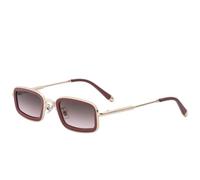 MUTYNE Fashion Small Square Frame Metal Women Sunglasses Trendy Luxury Men Outdoor Driving Uv400(Gold Tea Pink)